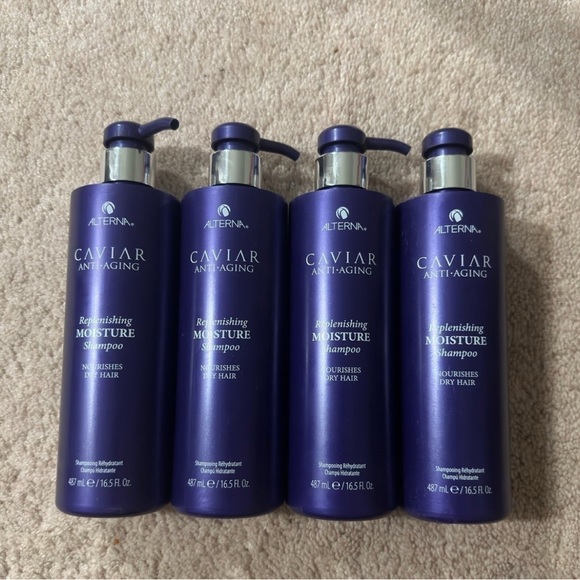 4 Brand New Alterna Caviar Anti-Aging Replenishing Moisture Shampoo 16.5 oz.
